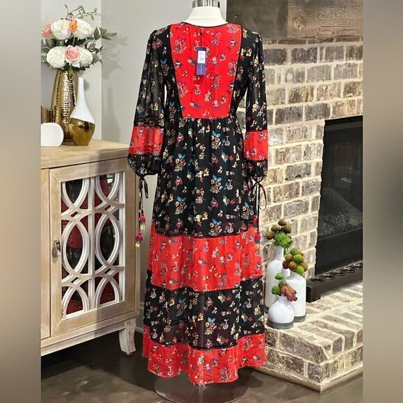 Rebecca Minkoff Women’s Floral Sheryl Maxi Dress in the Size Medium in Red/Black - Picture 16 of 16